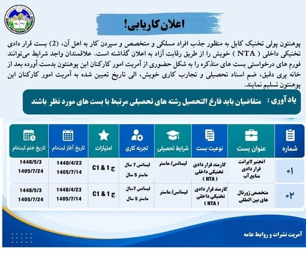 اعلان کاریابی!